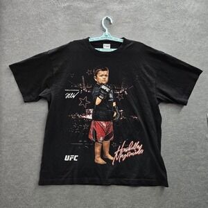UFC Men Shirt XL Black Graphic Print Fighter Hasbulla Magomedov